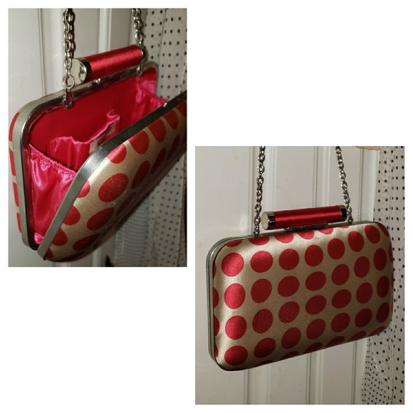 Hot Pink Polka Dot Clutch Purse - Picture 2 of 7
